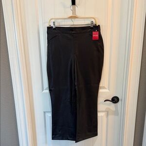 SPANX Black Faux Leather Trousers